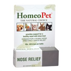 HomeoPet Nose Relief Provides support for a healthy nasal and sinus tract in pets. Sinus Relief, Runny Nose