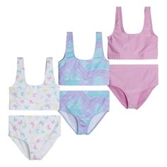 Introducing the perfect summer essential for your little girl - a 3-Pack of Girl's Two-Piece Swimsuits! Say goodbye to the hassle of searching for a new swimsuit every time you head to the beach or pool. Our swimsuits are designed to provide your daughter with comfort, style, and durability, all in one package. Made from high-quality, stretchy material, our Girl's Two-Piece Swimsuits provide a snug fit without sacrificing comfort. With a variety of sizes to choose from, you can find the perfect Beach Sport, Sport Bikinis, Matching Swimwear, Swimwear Sets, Summer Essential, Basic Outfits, Comfort Style, Our Girl, Summer Essentials