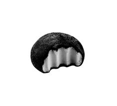 a black and white photo of an ice cream sandwich