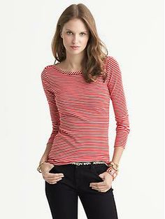 Mini-Stripe Timeless Tee Stitch Fix, Wardrobe Essentials, Banana Republic, My Style, Wardrobe, Long Sleeve, Women's Top, How To Wear, Clothes