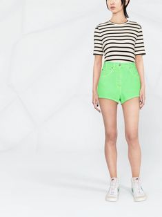 MSGM high-waist Denim Shorts - Farfetch