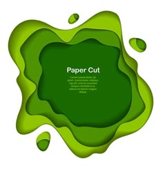 green paper cut background with place for text