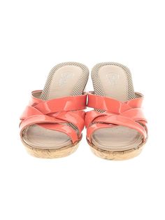 Easy Spirit Wedges Size: 10 Shoes - used. No Fabric Content | Easy Spirit Wedges: Pink Shoes - Size 10 Orange Synthetic Slip-on Heels, Casual Orange Heels, Casual Slip-on Synthetic Heels, Casual Orange Synthetic Heels, Pink Wedges, Easy Spirit, Pink Shoes, Orange Pink, Pink And Orange