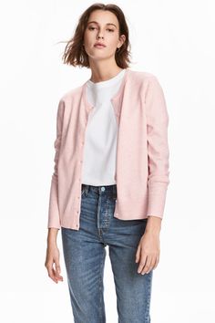 Fine-knit Cardigan | Pink melange | WOMEN | H&M US Fine Knit Cardigan, Cardigan Pink, Stylish Women, Spring Fashion, Kids Fashion