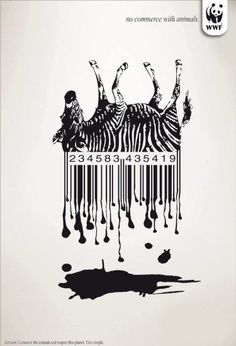 a poster with some people hanging from the barcodes and dripping paint on it