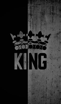 a black and white photo with the word king on it