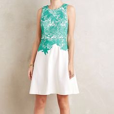 New Never Used. Green Lace Detailing. Lace Trend, Lace Trim Dress, Summer Lace, Round Neck Dresses, Cocktail Dress Lace, Mini Velvet Dress, Mid Length Dresses, Lace White Dress, Petite Dresses