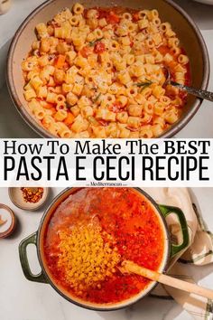 how to make the best pasta e cececi recipe in one pot and then it is cooked