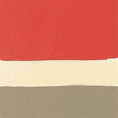 an abstract painting with red, white and grey stripes on the bottom half of it