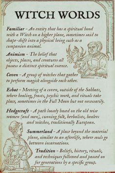 To be a Witch is to be an eternal seeker, a student of nature and of the spirit world. Witches are constantly expanding their knowledge and their vocabulary, and new words associated with witches appear all the time. Do you know what all these witchy terms mean? Here’s a list of witch-related words for you... #wiccan #witchcraft #astrology #zodiac Witchy Information, Witchcraft Vocabulary, Wiccan For Beginners, Intermediate Witchcraft, History Of Witchcraft Book Of Shadows, Books On Witchcraft, What Is Witchcraft, Subtle Witchcraft, Witchcraft Rules