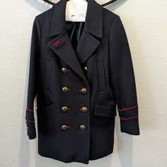 Questions? Leave A Comment Below! Navy Military, Zara Jackets, Double Breasted Coat, Military Fashion, Double Breasted, Zara, Jackets For Women, Jackets & Coats, Navy