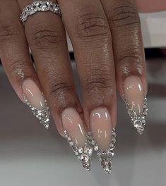 Nails 777, 777 Design, Pink Stiletto Nails, Stiletto Shaped Nails, Long Stiletto Nails, Holiday Nail, Pearl Nails, January 3, Diamond Nails