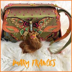 Mary Frances Vintage Beaded Butterfly Clutch Bag - *Nwot* - Primary Colors Orange/Green - Intricate Beading Detail - Tassel - Foldover Flap With Magnetic Snap Closure - Back Not As Embellished - As For More Pics If Needed - Strap Has Beaded Detail - Stunning! Butterfly Purse, Mary Frances Bags, Mary Frances Handbags, Beaded Butterfly, Butterfly Bags, Tangerine Color, Butterfly Clutch, Mary Frances, Cloth Flowers