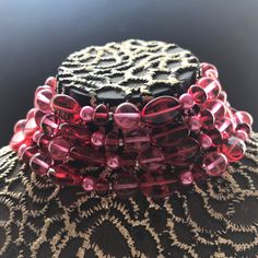 Vintage red pink long fashion glass beaded necklace in excellent vintage condition. Measures 44 inches long. Runway Jewelry, Desert Hot Springs, Vintage Rhinestone Jewelry, Stylish Necklace, Pink Jewelry, Deco Jewelry, Vintage Jewels, Rhinestone Jewelry, Pink Rhinestones