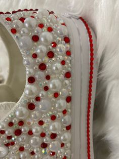 Women Red Rhinestone & Pearls All-star Low-top Converse, Women Wedding Converse, Women Birthday Converse, Women Bling Converse-custom Size - Etsy Bedazzled Shoes Diy, Bedazzled Shoes, Bling Converse, Converse Women, Converse Custom, Low Top Converse, Wedding Converse, Shoes Diy, Women Birthday