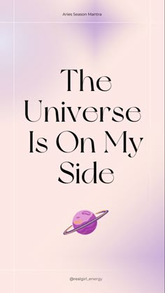 the book cover for the universe is on my side