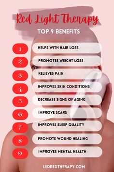 LED red light therapy benefits. Light Therapy Benefits, Red Light Therapy Benefits, Therapy Benefits, Therapy Equipment, Improve Sleep Quality, Improve Mental Health, Wound Healing