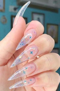 Aesthetic Nails Design, Hot Pink Acrylic Nails, Acrylic Nails Aesthetic, Aesthetic Acrylic Nails, Pink Butterfly Nails, Short Coffin Nails Designs, 30 Nails, Nails Design Ideas, Clear Acrylic Nails