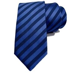 "Dark blue and indigo blue diagonal stripes necktie Size:  Length : 59.45\" (151cm) Width   : 2.36\" (6cm) Material : 100% Microfibre" Diagonal Stripes, Striped Tie, Tie Accessories, Suit And Tie, Indigo Blue, Necktie, Neck Tie, Dark Blue, Stripes