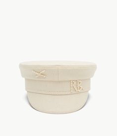 Pearls-embellished Baker Boy Cap – Ruslan Baginskiy Elegant Beige Flat Cap, Png Outfits, Trendy Caps, Bow Hairband, Baker Boy Cap, Accessories Online Shop, Baker Boy Hat, Hat Beret, Baker Boy