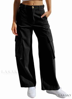 Lasaky - Multi-Pocket Workwear Denim Jeans Cargo Pants Denim, Women Cargo Pants, Casual Cargo Pants, Spandex Pants, 2 Piece Skirt Set, Ankle Length Jeans, Pants Denim, Jeans Cargo, Women Cargos