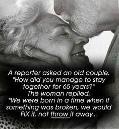 an older couple kissing each other with the caption that reads, the perfect guy is not