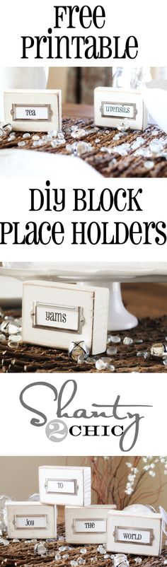 the diy block place holders are easy to make