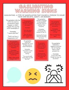 The "Gaslighting Worksheet" is made to help people learn what is involved in gaslighting. This worksheet is to make others aware of a gaslighter and examples of things that are said during gaslighting. I in no way delcare myself as a professional. I am simply sharing my knowledge of what I have experienced and helping others aware of what they could be dealing with. How To Deal With A Gaslighter, Gaslighting Examples, What Is Gaslighting Relationships, Examples Of Gaslighting, Don’t Gaslight Me, Why Do People Gaslight, Gaslighting Is Not Real You're Just Crazy, Relationship Worksheets