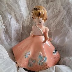 Pristine Condition, Collectable. Listing For A Friend. Rare Piece Orange Pink, Pink Orange, Color Orange, Pink And Orange, Home Art, Original Art, Figurines, Ceramics, Orange