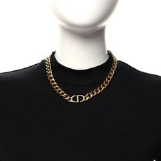 This is an authentic CHRISTIAN DIOR Metal Crystal 30 Montaigne Necklace in Gold. This necklace features a gold chain with a crystal-encrusted CD logo. Necklace Gold, Gold Chain, Gold Chains, Christian Dior, Cd, Gold Necklace, Dior, Chain, Crystals