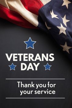 an american flag with the words veterans day written on it and thank you for your service