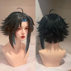 Xiao Wig, Cosplay Wig Tutorial, Style Wig, Anime Jewelry, Cosplay Hair, Clothing Design Sketches, Cosplay Tutorial, Beautiful Wigs, Cosplay Diy