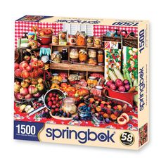 a jigsaw puzzle box filled with lots of food