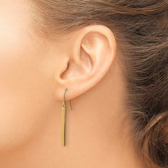 Elevate your style with these exquisite 14k real yellow gold bar dangle earrings. Crafted from solid 14K yellow gold, these bar drop earrings exude timeless elegance and sophistication. The sleek and minimalist design features slender gold bars that gracefully dangle from the earring hooks, catching the light with every movement. Whether you're dressing up for a special occasion or adding a touch of luxury to your everyday look, these 14k yellow gold bar drop earrings are a versatile and chic ch Gold Bars, 14k Gold Necklace, Chains Necklaces, Gold Bar, Earring Hooks, Solid Yellow, Shop Earrings, Necklaces Bracelets, Minimalist Design