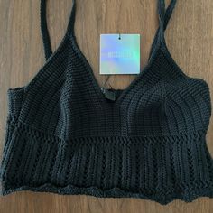 Misguided Crop Top Tank. Perfect Over A Swimsuit Or Just On A Hot Summer Day. Make Me An Offer! Nwt! Never Worn Black Fitted Cropped Crochet Top, Black Open Knit Crop Top For Summer, Black Crochet Crop Top For Summer, Fitted Black Crochet V-neck Top, Fitted Black V-neck Crochet Top, Summer Black Crochet Knit Top, Black Crochet Top For Summer, Black Casual Crochet Cropped Top, Black Cropped Casual Crochet Top