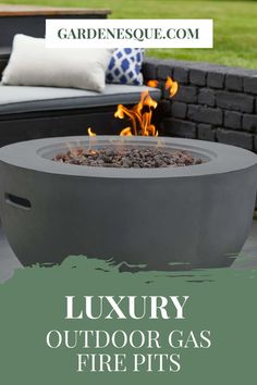 Fire Pit on a patio in a garden Gas Fire Pits, Gas Fire Pit, Gas Fire, Gas Firepit, Lava Rock, Family Entertainment