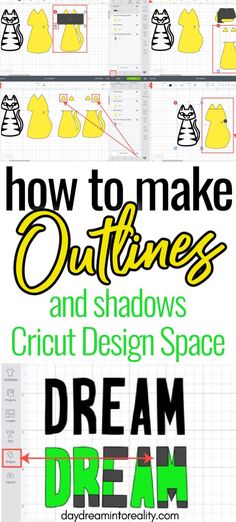 how to make outlines and shadows in cricut design space with the title