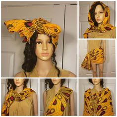 Earrings can be purchased separately. Long enough to wrap your whole head even with braids. Regular size so it can also be used as regular neck scarf, shawl, beach cover-up or wrap Skirt Ankara Peplum Skirt, Ankara Flare Skirt, Ankara Wrap Skirt, Kente Scarf, Traditional Yellow Adjustable Headwrap, Multicolor Headwrap For Beach, One Size, Ankara Headwrap, African Print Shirt, Head Wraps For Women