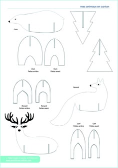 the instructions for how to make an origami deer and other animals from paper