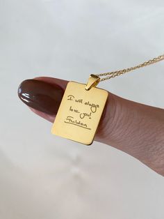 Custom Handwriting Necklace, Actual your Own Handwriting, 14k Gold Engraved Pendant, Personalized Signature Jewelry, Perfect Gift - Etsy Handwriting Necklace Custom, Handwriting Necklace, Handwriting Jewelry, River Edge, Engraved Pendant, Name Necklaces, Gold Engraving, Signature Jewelry, Dream Jewelry