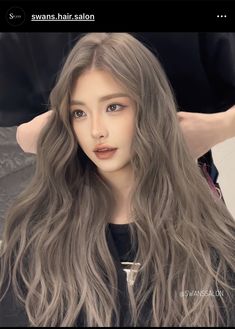 Milk Tea Gray Hair Color, Grey Ash Hair, Cool Toned Hair Color Ideas, Grey Ash Brown Hair, Greige Hair Color, Ash Brunette Hair, Cool Tone Hair Color, Hair Color Without Bleach