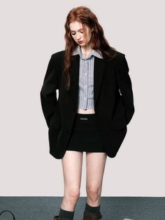 Material: Polyester100%Size: XSSMModel: 172cm Wearing size M Length Bust Shoulder Width Sleeve Length XS 73cm 104cm 47cm 63cm S 75cm 110cm 48cm 64cm M 77cm 116cm 49cm 65cm Casual Black Blazer With Suit Collar, Black Single-breasted Outerwear With Suit Collar, Fitted Black Blazer For Streetwear, Casual Black Sport Coat With Notch Lapel, Spring Single Breasted Blazer For Streetwear, Fitted Black Sport Coat For Spring, Spring Streetwear Fitted Blazer, Casual Black Tailored Blazer, Classic Fitted Blazer For Streetwear