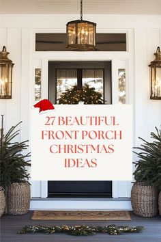 Christmas decorations are the perfect way to share the holiday spirit with people around you. From twinkling lights to creative displays, these 50 outdoor christmas decor ideas will help you transform your home into a merry and bright haven. Let’s et started! #ChristmasDecor #HolidayHome #FestiveVibes #DeckTheHalls #christmasdecoration #merryhome #merrychristmas #WinterWonderland #ChristmasVibes Outdoor Christmas Entryway Ideas, Outdoor Garland Ideas Christmas, Porch Christmas Tree, Porch Garland, Outdoor Garland, Christmas Entryway