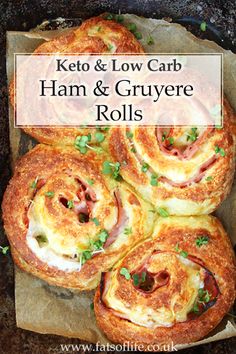 keto and low carb ham and gruyre rolls