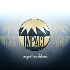 the impact logo is shown on a blue and yellow background with mountains in the distance