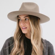 This Hat With A Teardrop Shaped Crown Is Paired With A Stiff, Medium Upturned Brim That Makes This Felt Rancher Hat Universally Flattering. The Approachability + Versatility Of The Zephyr Hat Is A Must-Have Staple For Any Wardrobe + Can Be Styled Up Or Down For Every Occasion. 100% Soft Australian Wool. Teardrop Rancher Crown. Classic Crown Height. Stiff Medium Upturned Brim. Great Sun Protection. Dimensions: Crown: 10.25 Cm | Brim: 8 Cm. Adjustable Inner Sweat Band For Added Custom Fit. Gigi Pip Monroe Rancher Hat, Gigipip Hats, Gigi Pip, Rancher Hat, Sweat Band, Crown Heights, Custom Fit, Sun Protection, Women Accessories