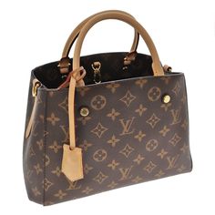 Louis Vuitton Montaigne Bb Monogram Canvas Handbag Women's Shoulder Bag Brown Brown Monogram Canvas Approx. W21-29 X H18 X D14.5cm Satchel Bags With Branded Hardware And Monogram Canvas, Classic Monogram Canvas Bag With Branded Hardware, Everyday Luxury Double Handle Monogram Canvas Shoulder Bag, Everyday Luxury Monogram Canvas Satchel Shoulder Bag, Monogram Canvas Satchel For Everyday Luxury, Brown Monogram Canvas Bag With Top Carry Handle, Monogram Canvas Satchel With Branded Hardware, Luxury Monogram Canvas Satchel With Gold-tone Hardware, Brown Top Handle Signature Coated Canvas Shoulder Bag