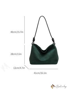 BirdinBag - Spacious and Sleek Hobo Bag with Minimalistic Design Office Shoulder Bag With Solid Color And Handles, Versatile Solid Color Baguette Bag With Double Handle, Modern Solid Color Hobo Bag With Double Handle, Minimalist Rectangular Shoulder Bag For Errands, Versatile Solid Color Handheld Shoulder Bag, Handheld Hobo Bag For Daily Use, Versatile Green Baguette Bag For Daily Use, Modern Solid Color Double Handle Hobo Bag, Modern Double Handle Hobo Bag