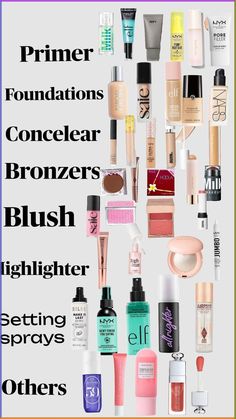 #makeup #trending Good Makeup Products For Beginners, Trending Foundations, Beginner Makeup Products, Mua Kit, Basic Makeup Kit, Makeup Names, Baking Makeup, Preppy Makeup, Makeup Starter Kit