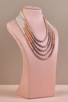 Shop for Anaash Colorblock Layered Pearl Contemporary Necklace Online at Aza Fashions Luxury Elegant Necklaces With Oval Beads, Luxury Oval Elegant Beaded Necklaces, Luxury Oval Beaded Necklace In Elegant Style, 3 Layer Pearl Gold Necklace, Luxury Traditional Pearl Necklace With Tilla, Multi Layer Pearl Necklace, Luxury Traditional Pearl Necklace With Cutdana, 3 Layer Pearl Necklace Indian, Umrao Jaan Pearl Necklace